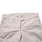 Beige Low Waist Tapered Women Cropped Trousers Pants