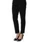 Black Skinny Mid Waist Chino Women Trouser Pants