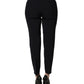Black Skinny Mid Waist Chino Women Trouser Pants