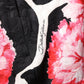 Black Pink Carnation Floral Print Jacquard Mini Skirt