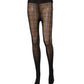Black Nylon Tartan Pattern Tights Stockings Socks