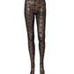 Black Nylon Logo Pattern Tights Stockings Socks