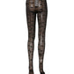 Black Nylon Logo Pattern Tights Stockings Socks