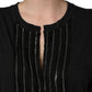 Black Chain Embellished Cotton Short Sleeve T-shirt