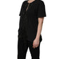 Black Chain Embellished Cotton Short Sleeve T-shirt