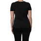 Black Cotton Short-Sleeve Crew Neck T-shirt