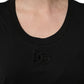 Black Cotton Short-Sleeve Crew Neck T-shirt