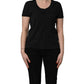 Black Cotton Short-Sleeve Crew Neck T-shirt
