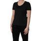 Black Cotton Short-Sleeve Crew Neck T-shirt