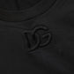 Black Cotton Short-Sleeve Crew Neck T-shirt