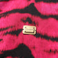 Pink Zebra Sleeveless Crew Neck Cropped T-shirt