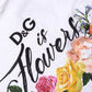 White Floral Graphic Short Sleeve Crew Neck T-shirt