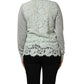 Green Button Down Silk Long Sleeve Cardigan Sweater