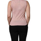 Pink Sleeveless Cashmere Knitted Tank Top