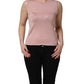 Pink Sleeveless Cashmere Knitted Tank Top