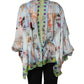Light Blue Floral-Print Chiffon Blouse Top