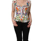 Multicolor Majolica Corset Sleeveless Top