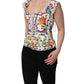 Multicolor Majolica Corset Sleeveless Top