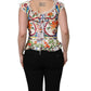 Multicolor Majolica Corset Sleeveless Top