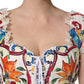 Multicolor Majolica Corset Sleeveless Top