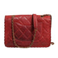 Mini Flap Bag Lambskin Braided Calfskin Gold Tone Metal