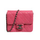 Pink Quilted Lambskin Leather Classic Square Mini Flap Bag