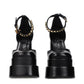 Black Leather Platform Pumps