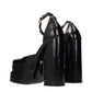 Black Leather Platform Pumps