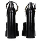 Black Leather Platform Pumps