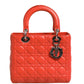 Orange Cannage Lambskin Leather Lady Dior Bag