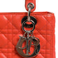 Orange Cannage Lambskin Leather Lady Dior Bag