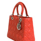 Orange Cannage Lambskin Leather Lady Dior Bag