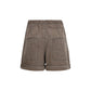 Brown Cotton Bermuda Shorts