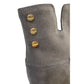Grey Leather Women Boot