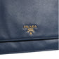 Blue Saffiano Leather Wallet on Chain Clutch Bag
