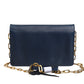 Blue Saffiano Leather Wallet on Chain Clutch Bag