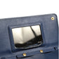 Blue Saffiano Leather Wallet on Chain Clutch Bag