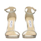 Gold Plastic Stiletto Heel Sandals