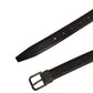 Brown Calf Leather Vintage Style Silver Buckle Belt