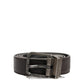 Brown Calf Leather Vintage Style Silver Buckle Belt