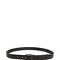 Brown Calf Leather Vintage Style Silver Buckle Belt