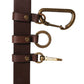 Brown Calfskin Leather Gold Metal Buckle Belt