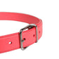 Pink Lambskin Leather Silver Metal Buckle Belt