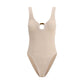 Beige Polyamide One-Piece Swimsuit
