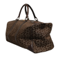 Dark brown and Gold logo duffel