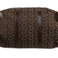 Dark brown and Gold logo duffel
