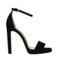 Black Leather Platform Sandals