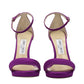 Purple Satin Platform Sandals