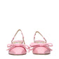 Pink Leather Stiletto Heel Sandals
