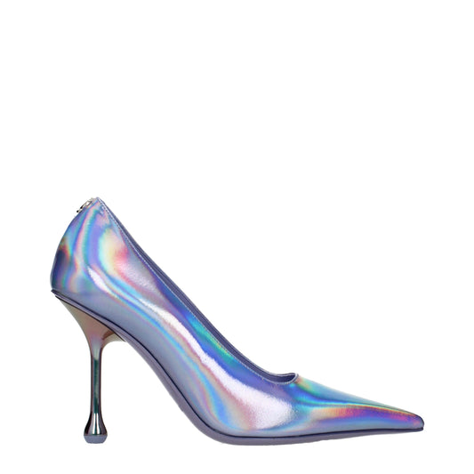 Purple Leather High Heel Pumps